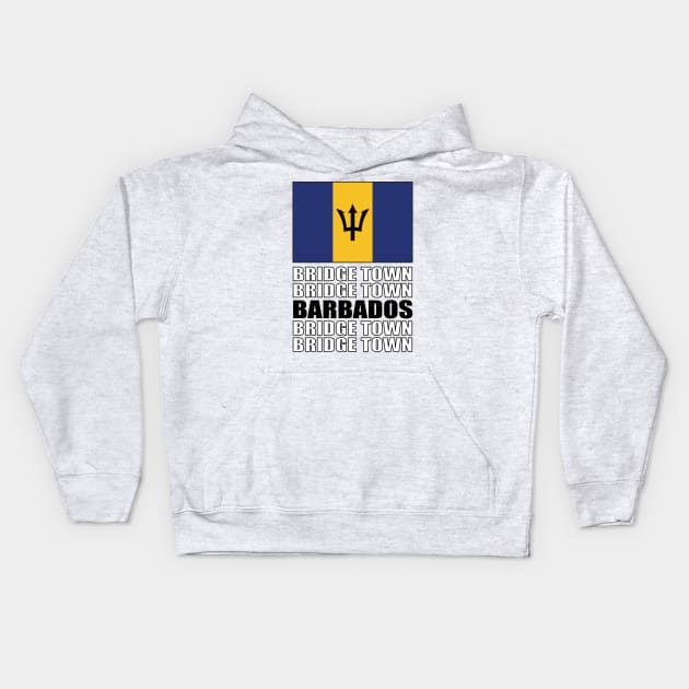 Flag of Barbados Kids Hoodie by KewaleeTee